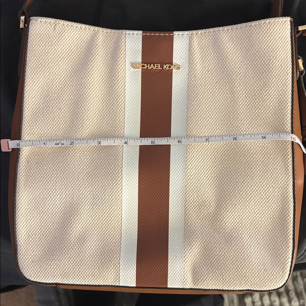 Michael Kors Brown and White Crossbody Bag